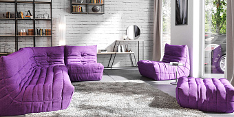 Кресло в интерьере гостиной-4, Комплект современных диванов и кресел ДеФранс